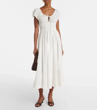 DÔEN Dôen Quinn smocked cotton poplin midi dress | Thumbnail 2