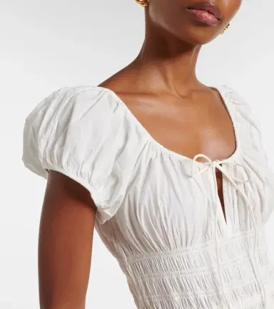 DÔEN Dôen Quinn smocked cotton poplin midi dress | Thumbnail 3
