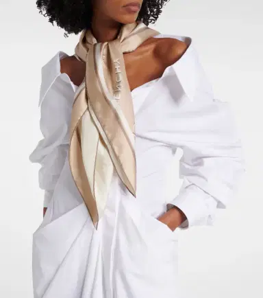 Givenchy Logo silk twill scarf | Thumbnail 4 Givenchy Logo silk twill scarf | Thumbnail 4