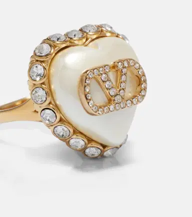 Valentino VLogo faux pearl-embellished ring | Thumbnail 3 Valentino VLogo faux pearl-embellished ring | Thumbnail 3