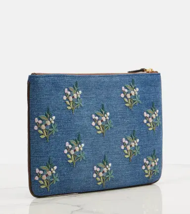 Valentino Garavani VLogo embroidered denim pouch | Thumbnail 2