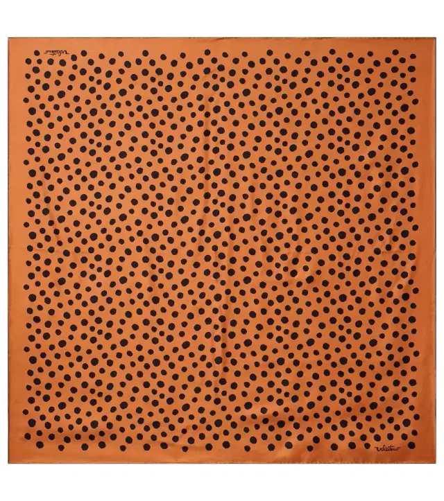 Polka-dot silk twill scarf