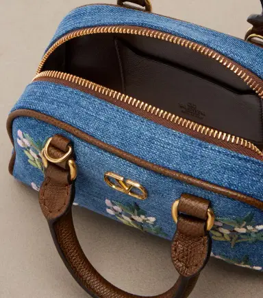 Valentino Garavani VLogo Mini floral denim top-handle bag | Thumbnail 2 Valentino Garavani VLogo Mini floral denim top-handle bag | Thumbnail 2