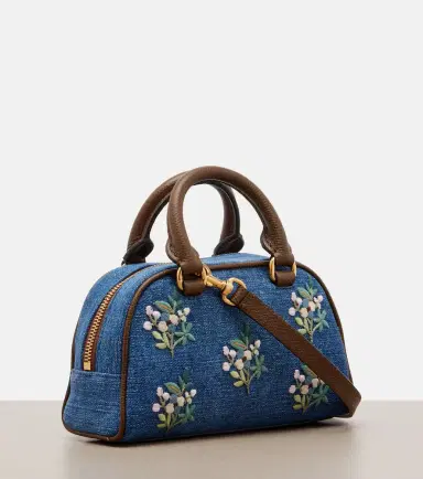 Valentino Garavani VLogo Mini floral denim top-handle bag | Thumbnail 3 Valentino Garavani VLogo Mini floral denim top-handle bag | Thumbnail 3