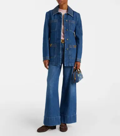 Valentino Garavani VLogo Mini floral denim top-handle bag | Thumbnail 7 Valentino Garavani VLogo Mini floral denim top-handle bag | Thumbnail 7