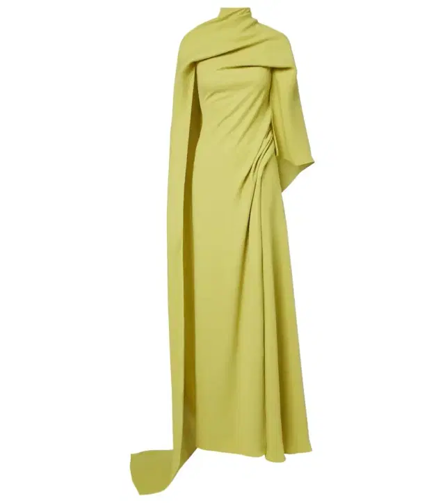 Caped draped gown