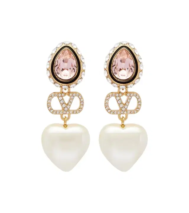 Valentino VLogo embellished drop earrings