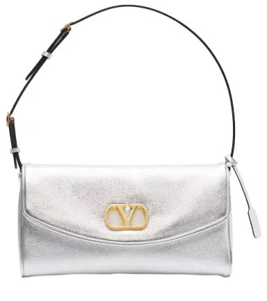 Valentino Garavani DeVain Small metallic leather shoulder bag | Thumbnail 1 Valentino Garavani DeVain Small metallic leather shoulder bag | Thumbnail 1