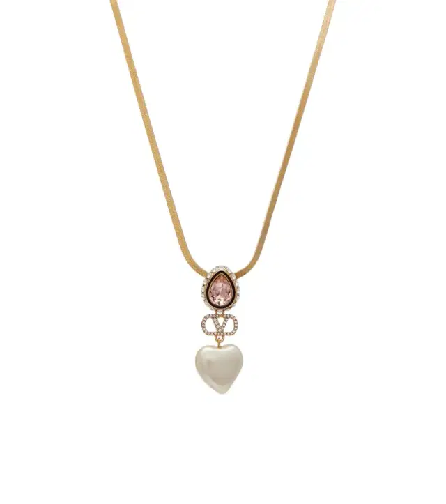 Valentino VLogo embellished pendant necklace