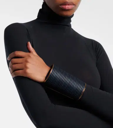 Alaïa Alaïa Leather-trimmed cuff bracelet | Thumbnail 4