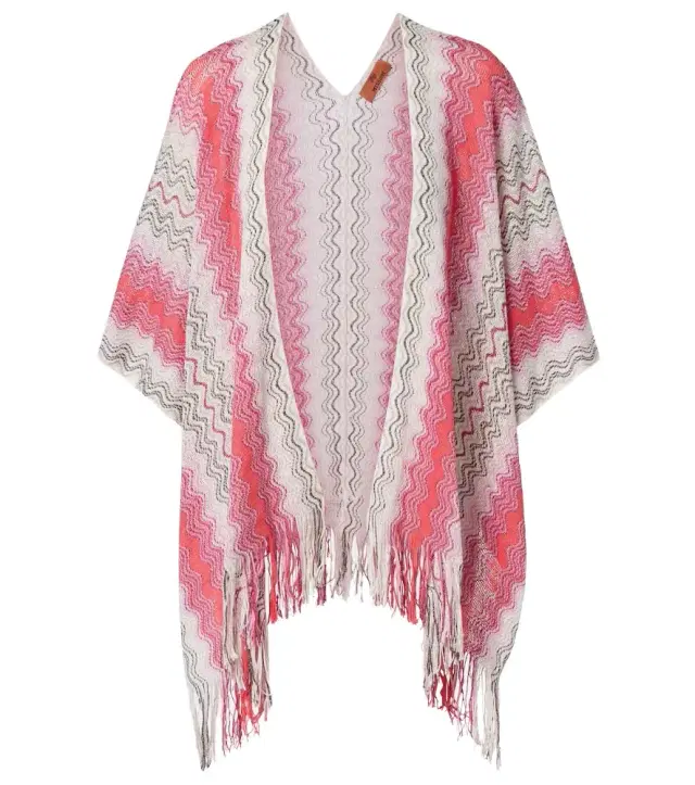 Missoni Lamé fringed poncho