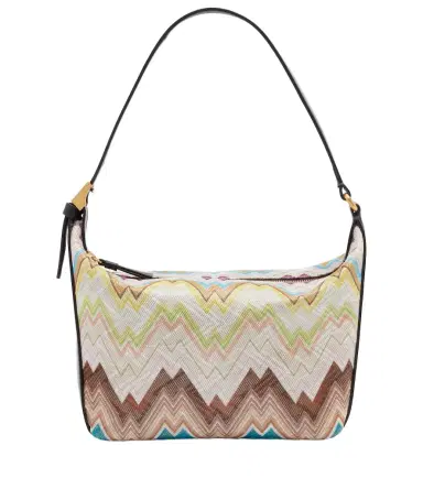 Missoni Soft Zigzag leather-trimmed shoulder bag | Thumbnail 1 Missoni Soft Zigzag leather-trimmed shoulder bag | Thumbnail 1