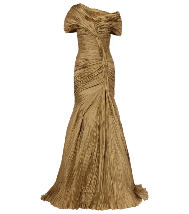 Off-shoulder bustier gown
