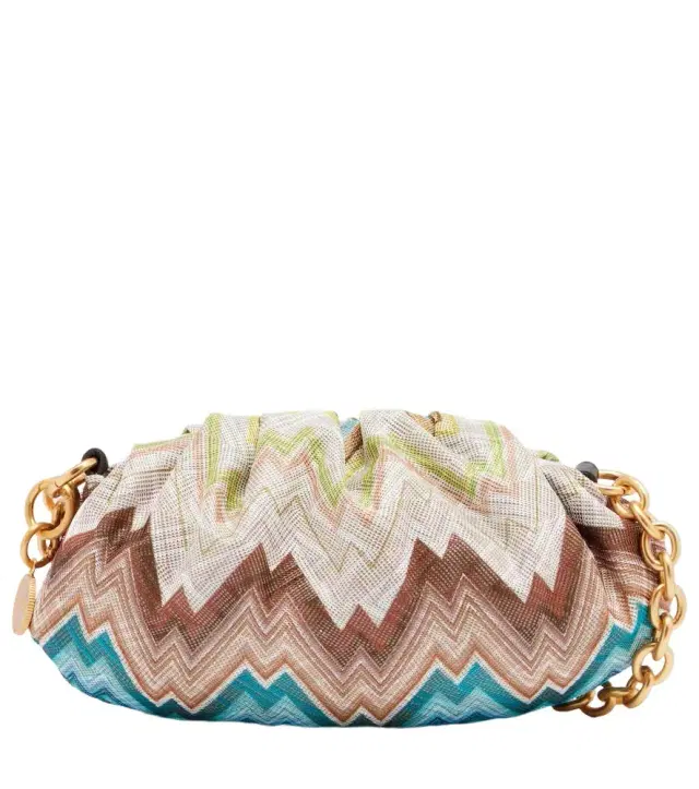 Missoni Zigzag Small leather-trimmed clutch