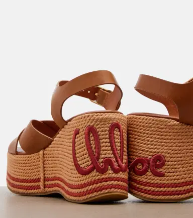 Chloé Chloé Chloé Sand leather wedge sandals | Thumbnail 3