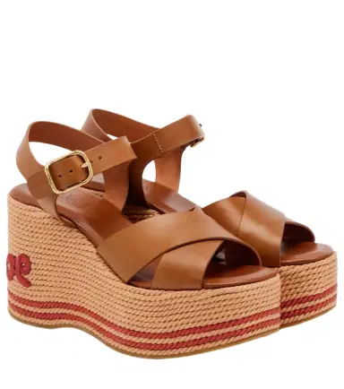 Chloé Chloé Chloé Sand leather wedge sandals | Thumbnail 1