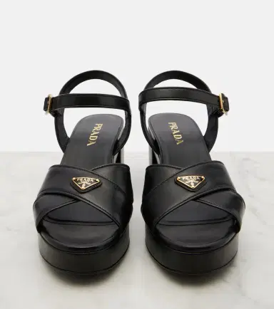 Prada Leather platform sandals | Thumbnail 4 Prada Leather platform sandals | Thumbnail 4