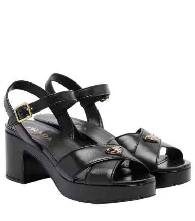 Prada Leather platform sandals | Thumbnail 1 Prada Leather platform sandals | Thumbnail 1