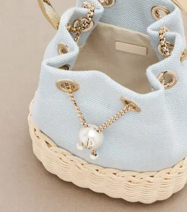 Jimmy Choo Bon Bon Small canvas and wicker bucket bag | Thumbnail 2 Jimmy Choo Bon Bon Small canvas and wicker bucket bag | Thumbnail 2