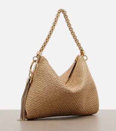 Jimmy Choo Callie Medium raffia-effect shoulder bag | Thumbnail 4 Jimmy Choo Callie Medium raffia-effect shoulder bag | Thumbnail 4