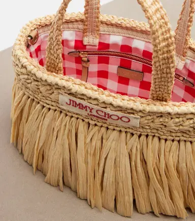 Jimmy Choo Mini fringed raffia top-handle bag | Thumbnail 2 Jimmy Choo Mini fringed raffia top-handle bag | Thumbnail 2