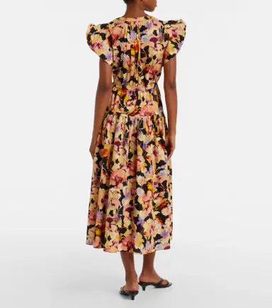 Ulla Johnson Marin floral cotton poplin midi dress | Thumbnail 2