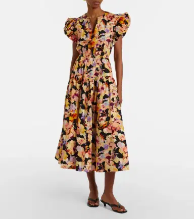 Ulla Johnson Marin floral cotton poplin midi dress | Thumbnail 6