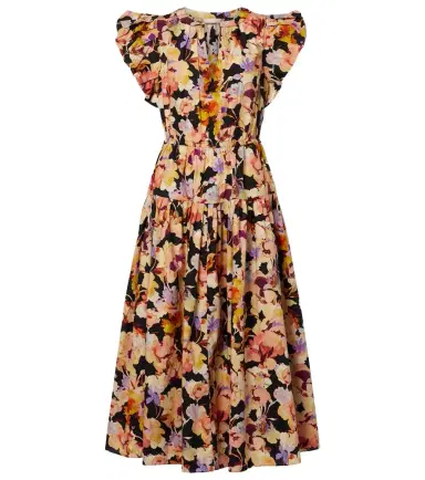 Ulla Johnson Marin floral cotton poplin midi dress | Thumbnail 1