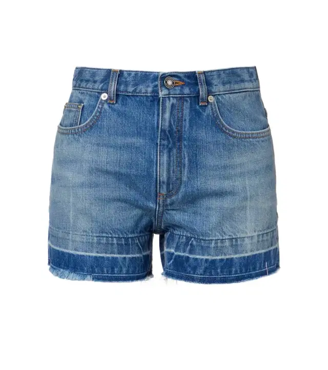 Mid-rise denim shorts