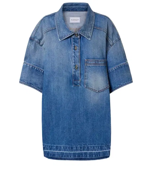 Oversized polo denim minidress