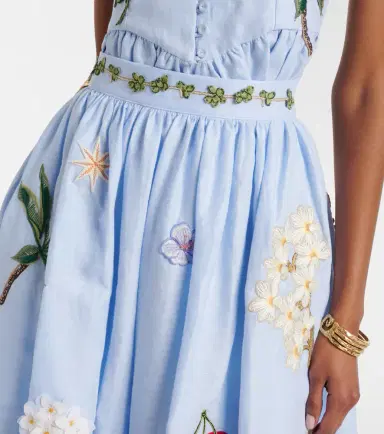 Agua by Agua Bendita x Andrea Wild Tangelo linen maxi skirt | Thumbnail 4