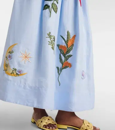 Agua by Agua Bendita x Andrea Wild Tangelo linen maxi skirt | Thumbnail 6