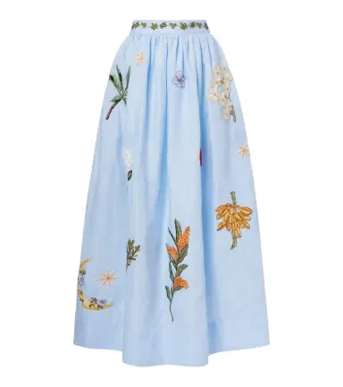 Agua by Agua Bendita x Andrea Wild Tangelo linen maxi skirt | Thumbnail 1