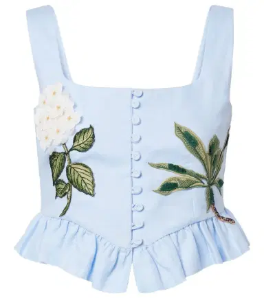 Agua by Agua Bendita x Andrea Wild Eslabón linen crop top | Thumbnail 1