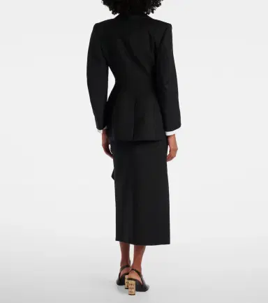 Givenchy Draped wool and mohair midi skirt | Thumbnail 2 Givenchy Draped wool and mohair midi skirt | Thumbnail 2