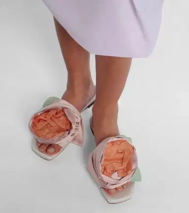 Simone Rocha Floral-appliqué satin slides | Thumbnail 6
