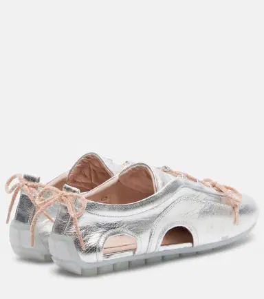 Simone Rocha Cutout metallic leather sneakers | Thumbnail 4