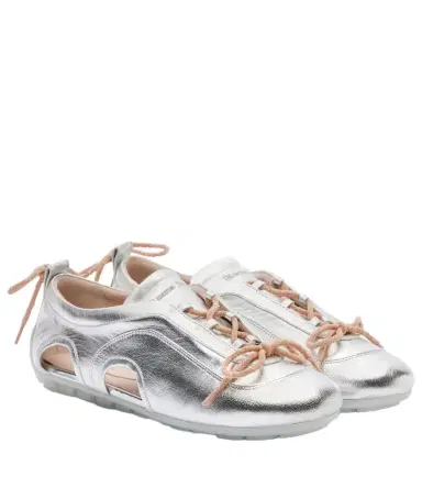 Simone Rocha Cutout metallic leather sneakers | Thumbnail 1