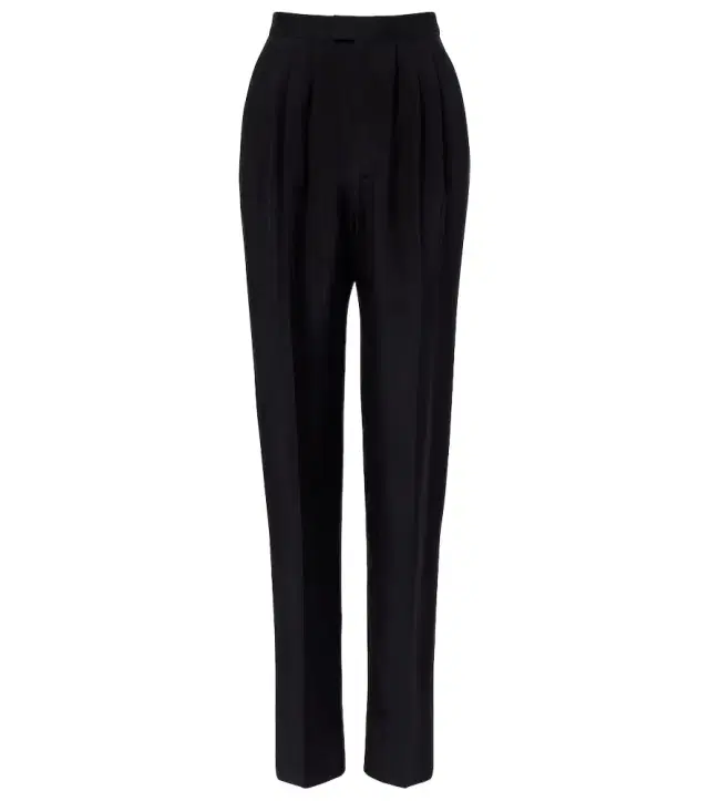 Saint Laurent Pleated silk straight pants