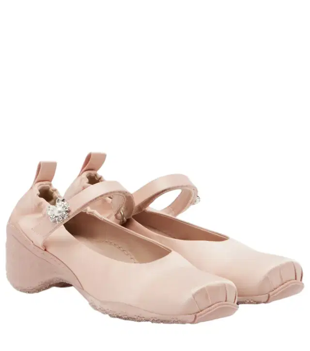Simone Rocha Ballet Runner crystal-embellished satin pumps