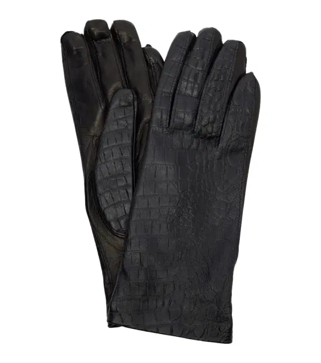 Toteme Croc-effect leather gloves