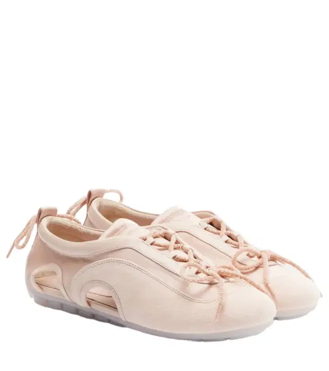Simone Rocha Cutout suede-trimmed satin sneakers