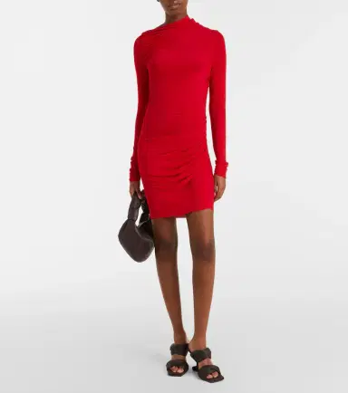 Rick Owens Lilies Svita jersey ruched minidress | Thumbnail 5