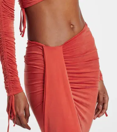 Balmain Draped jersey maxi skirt | Thumbnail 2