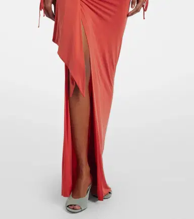 Balmain Draped jersey maxi skirt | Thumbnail 5