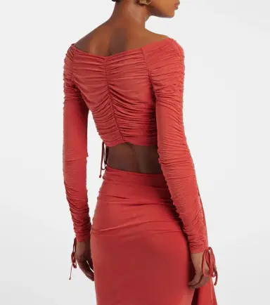 Balmain Ruched jersey crop top | Thumbnail 5