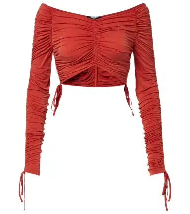 Balmain Ruched jersey crop top | Thumbnail 1