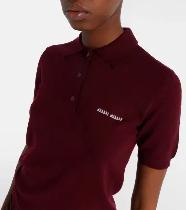 Miu Miu Logo wool polo sweater | Thumbnail 3