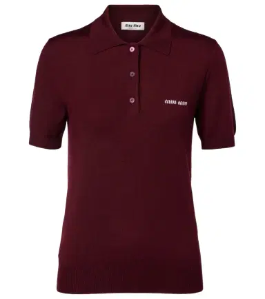 Miu Miu Logo wool polo sweater | Thumbnail 1