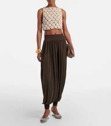 Balmain Shirred jersey balloon pants | Thumbnail 5